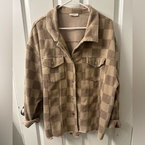 Andthewhy checkered Shacket oversized size XL